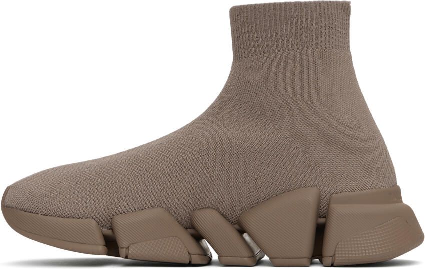 Balenciaga Brown Speed 2.0 Sneakers - Picture 3