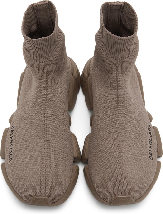 Balenciaga Brown Speed 2.0 Sneakers - Picture 2