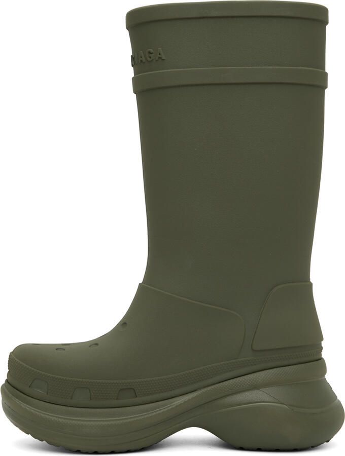 Balenciaga Khaki Crocs Edition Boots - Picture 2
