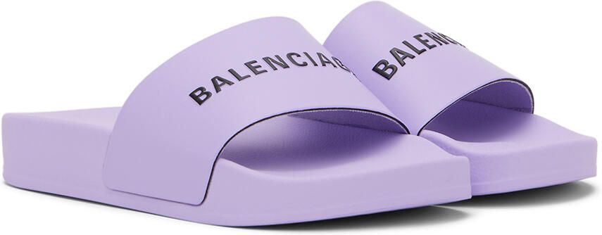Balenciaga Kids Purple Pool Slides - Picture 1