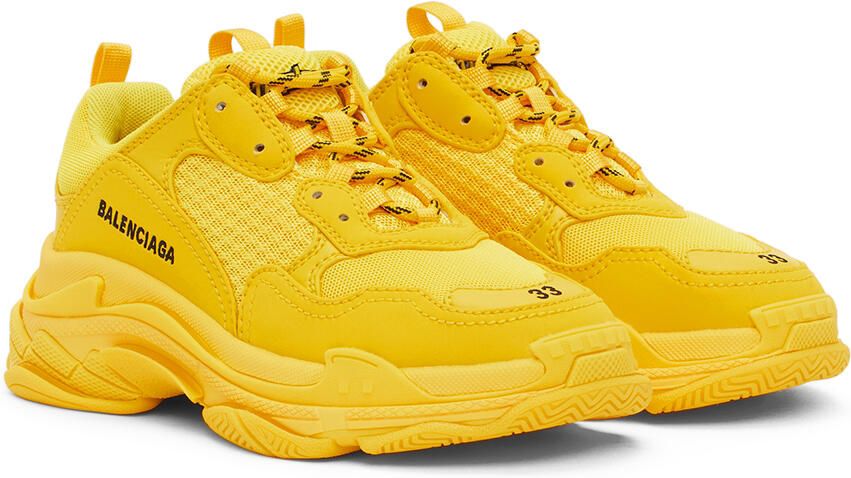 Balenciaga Kids Yellow Triple S Sneakers - Picture 2