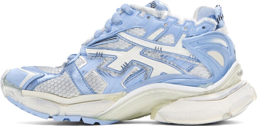 Balenciaga Off-White & Blue Runner Sneakers - Picture 3