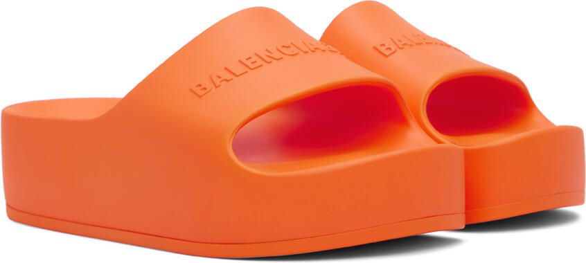 Balenciaga Orange Chunky Slides - Picture 2
