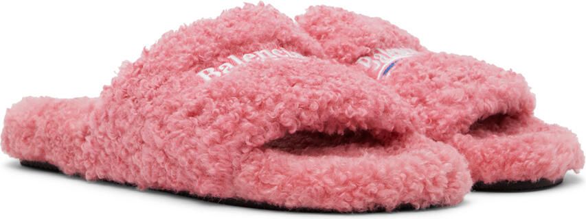 Balenciaga Pink Furry Sandals - Picture 2
