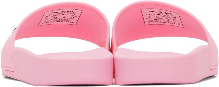 Balenciaga Pink Logo Pool Slides - Picture 2