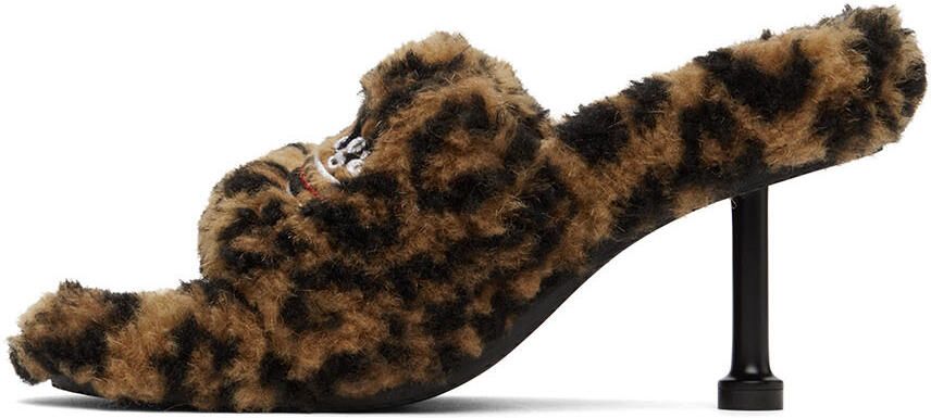 Balenciaga Tan Furry Mule Sandals - Picture 3