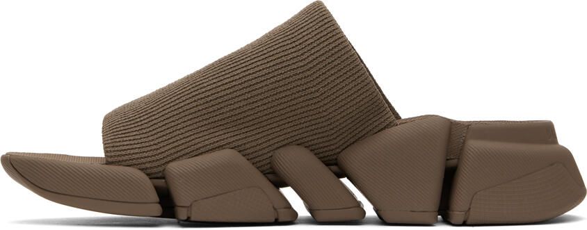 Balenciaga Taupe Speed 2.0 Slides - Picture 3