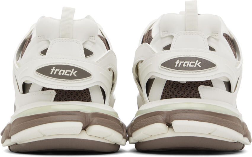 Balenciaga White & Brown Track Sneakers