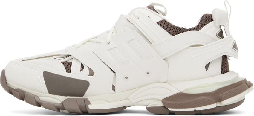 Balenciaga White & Brown Track Sneakers - Picture 3