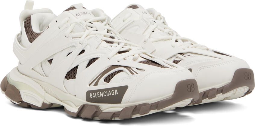 Balenciaga White & Brown Track Sneakers - Picture 2