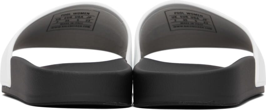 Balenciaga White Logo Pool Slides - Picture 2
