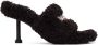 Balenciaga Black Furry 80mm Heeled Sandals - Thumbnail 1