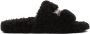 Balenciaga Black Furry Slide Sandals - Thumbnail 1