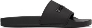 Balenciaga Black Logo Pool Slides