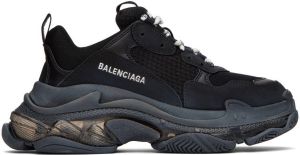 Balenciaga Black Triple S Clear Sole Sneakers