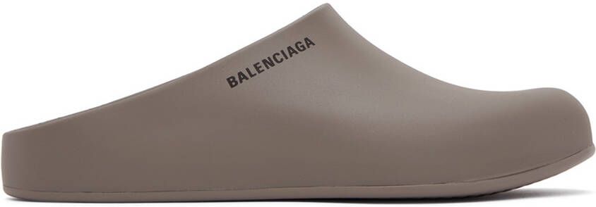 Balenciaga Gray Pool Slide Clogs
