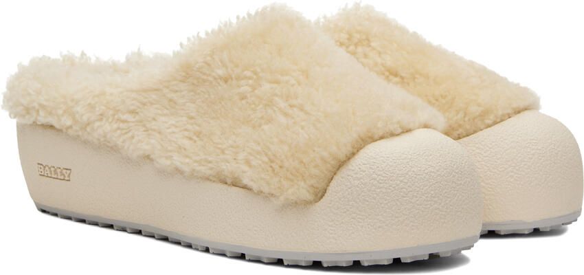 Bally White Crans Shearling Slippers - Picture 2
