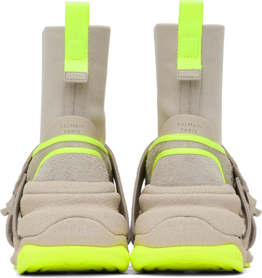 Balmain Beige & Gray B-Bold Sneakers