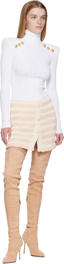 Balmain Beige Raven Tall Boots - Picture 4