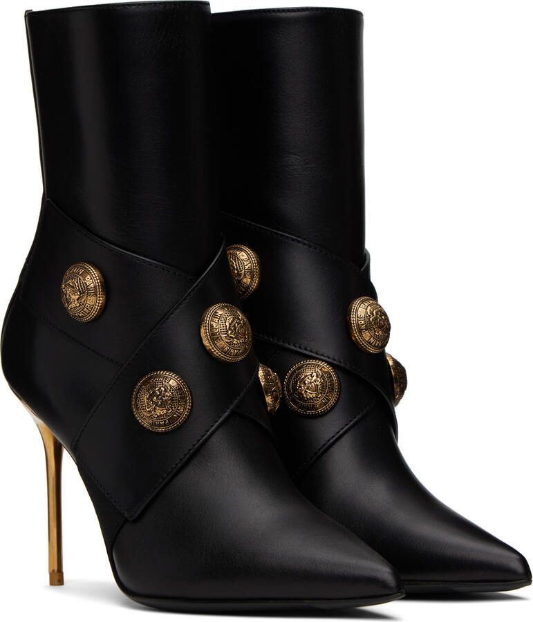 Balmain Black Alma Ankle Boots - Picture 2