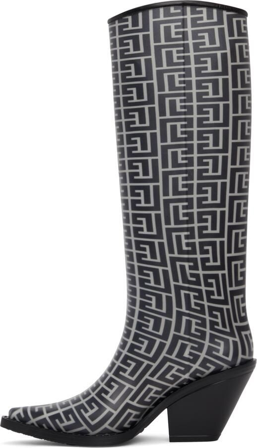 Balmain Black & Beige Rubber Monogram Tessa Boots