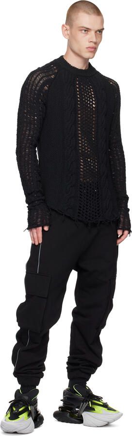 Balmain Black & Green Fluorescent Unicorn Sneakers - Picture 4