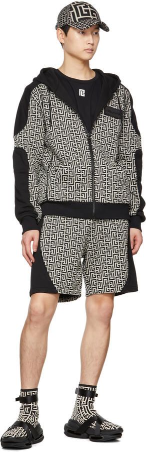 Balmain Black & White B-Bold High-Top Sneakers - Picture 4