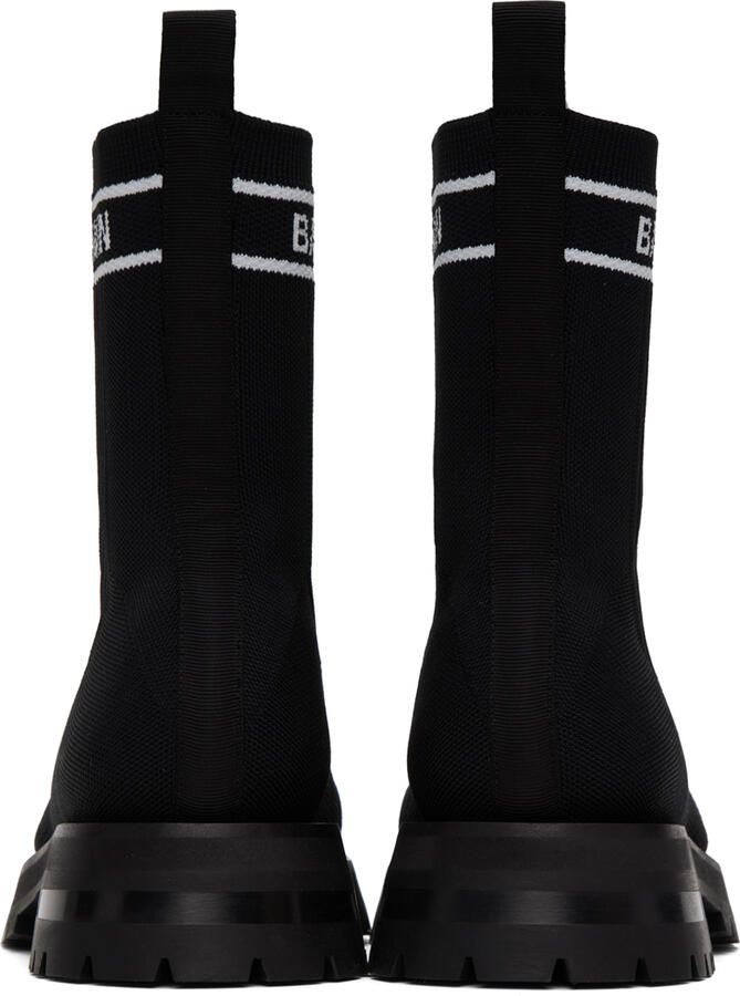 Balmain Black Knit Boots - Picture 2