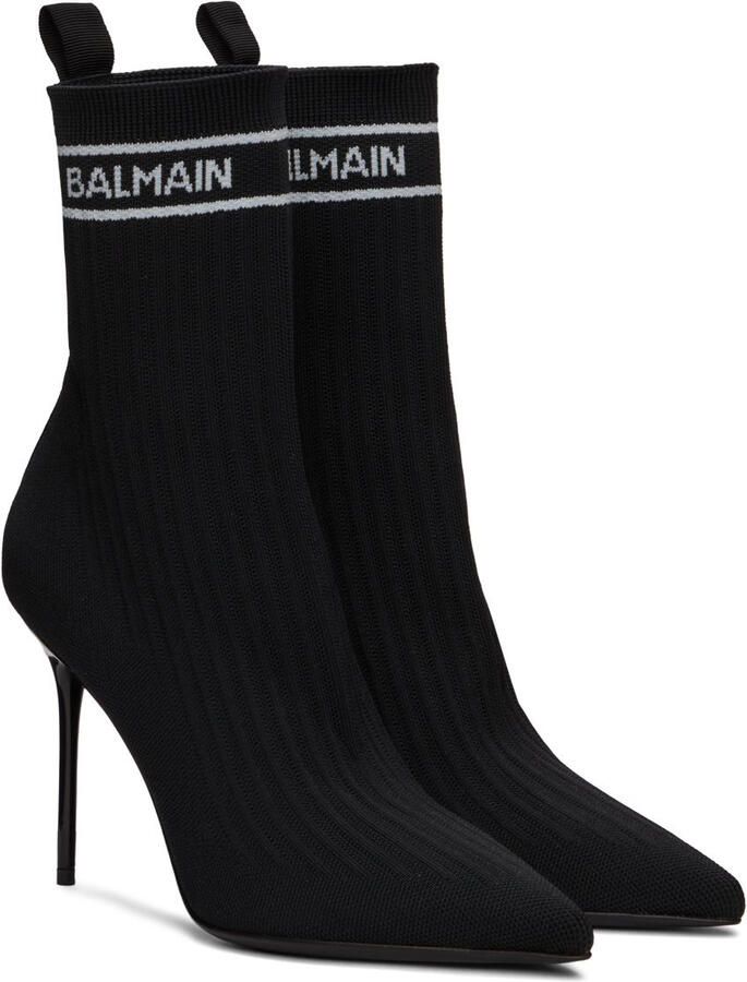 Balmain Black Knit Skye Boots - Picture 3