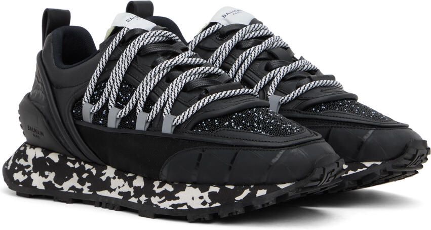 Balmain Black Racer Micro Pearl Sneakers - Picture 2