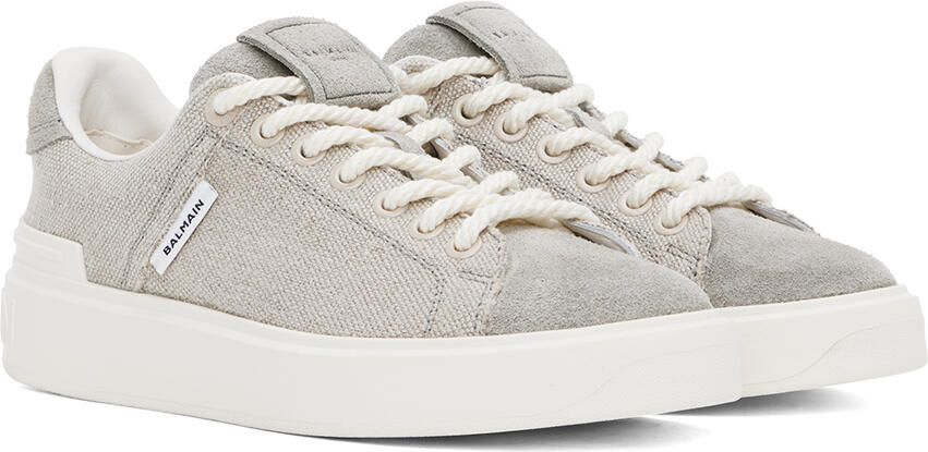 Balmain Gray B-Court Sneakers - Picture 2