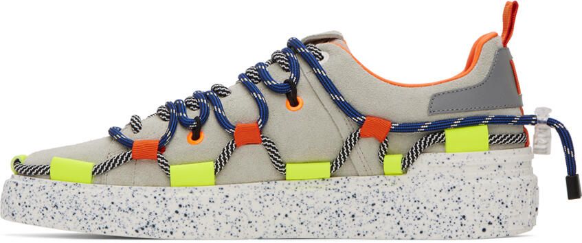 Balmain Gray Cord-Lock Sneakers - Picture 3