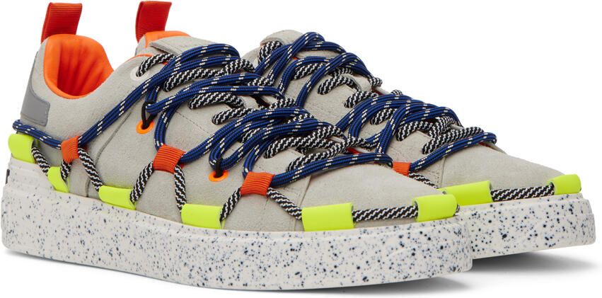 Balmain Gray Cord-Lock Sneakers - Picture 2