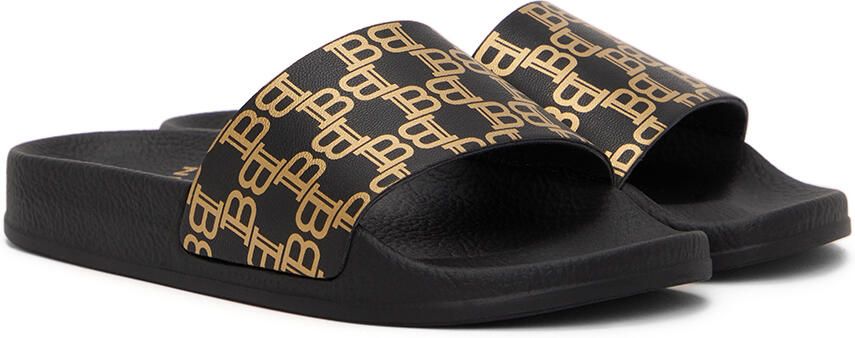 Balmain Kids Black Monogram Slides - Picture 2