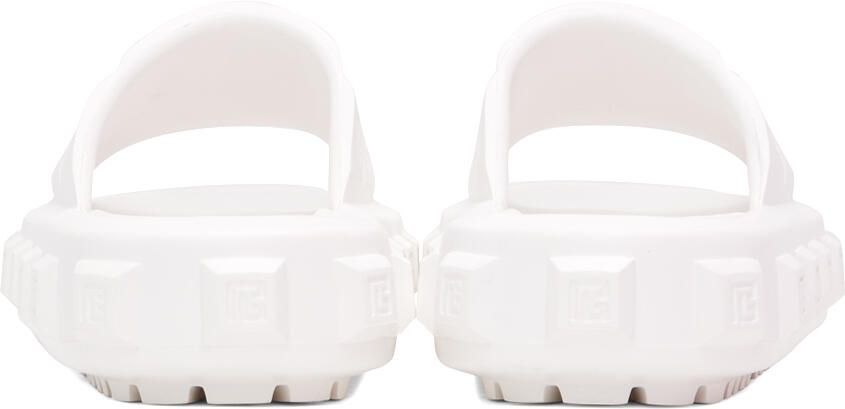 Balmain White Ari Flat Mules