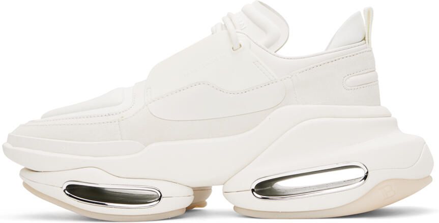 Balmain White B-Bold Sneakers - Picture 3