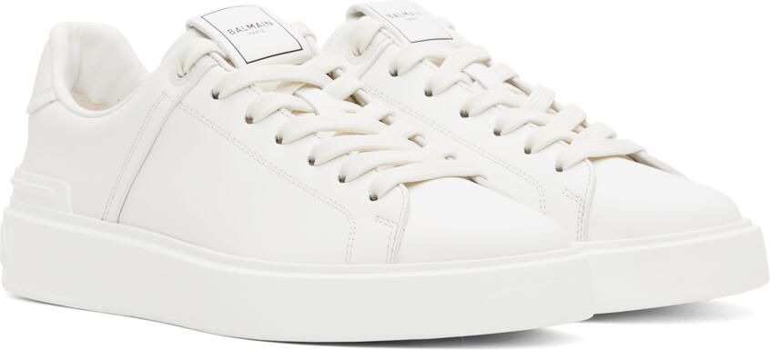 Balmain White B-Court Sneakers - Picture 2