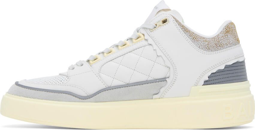 Balmain White B-Court Sneakers - Picture 3