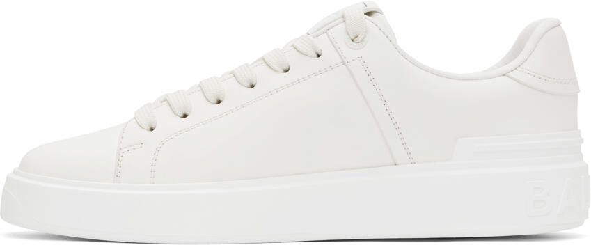 Balmain White B-Court Sneakers - Picture 3