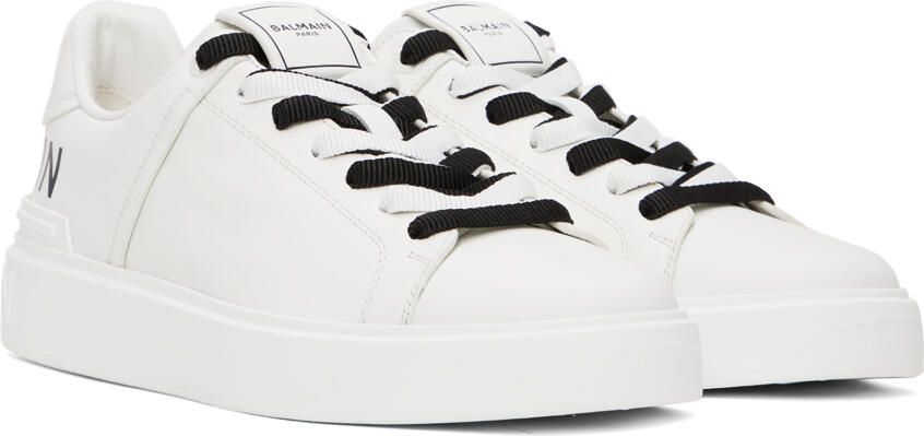 Balmain White B-Court Sneakers - Picture 2