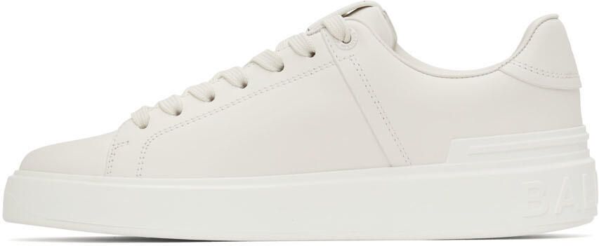 Balmain White B-Court Sneakers - Picture 3