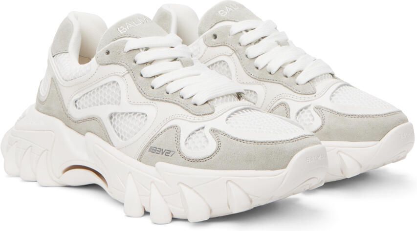 Balmain White B-East Sneakers - Picture 2