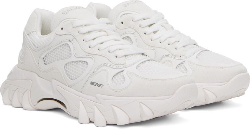Balmain White B-East Sneakers - Picture 2