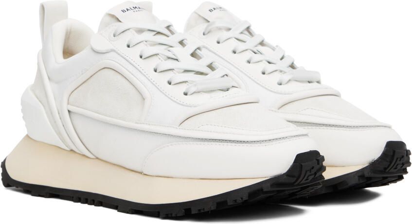 Balmain White Racer Sneakers - Picture 2