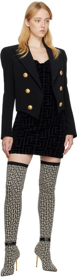 Balmain White Raven Tall Boots - Picture 4