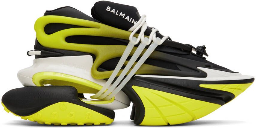 Balmain Black & Green Unicorn Sneakers