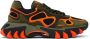 Balmain Khaki & Orange B-East Sneakers - Thumbnail 1
