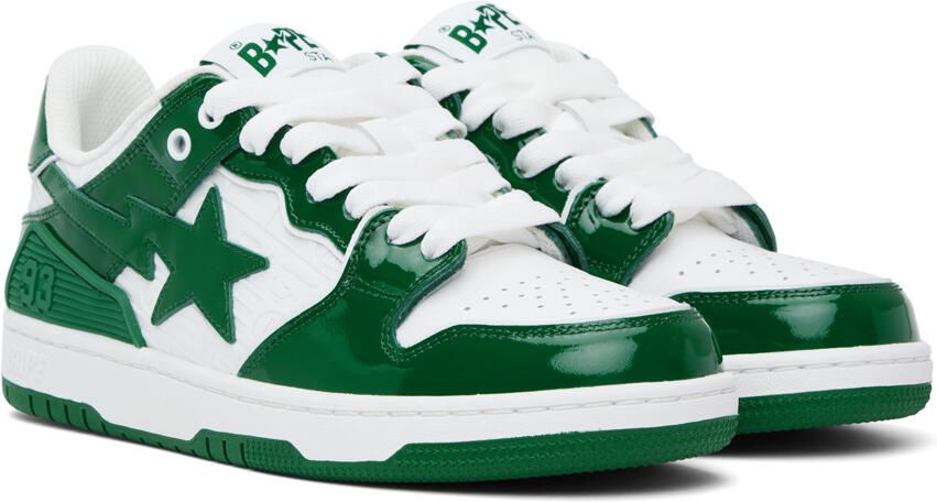 BAPE Green & White SK8 STA #5 Sneakers - Picture 2