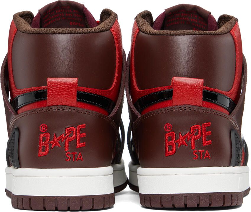 BAPE Red & Brown Sta 93 Hi Sneakers