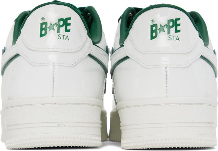 BAPE White & Green Patent Leather Sneakers